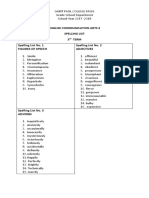 English Communication Arts 4 Spelling List 3 Term Spelling List No. 1 Figures of Speech Spelling List No. 2 Adjectives