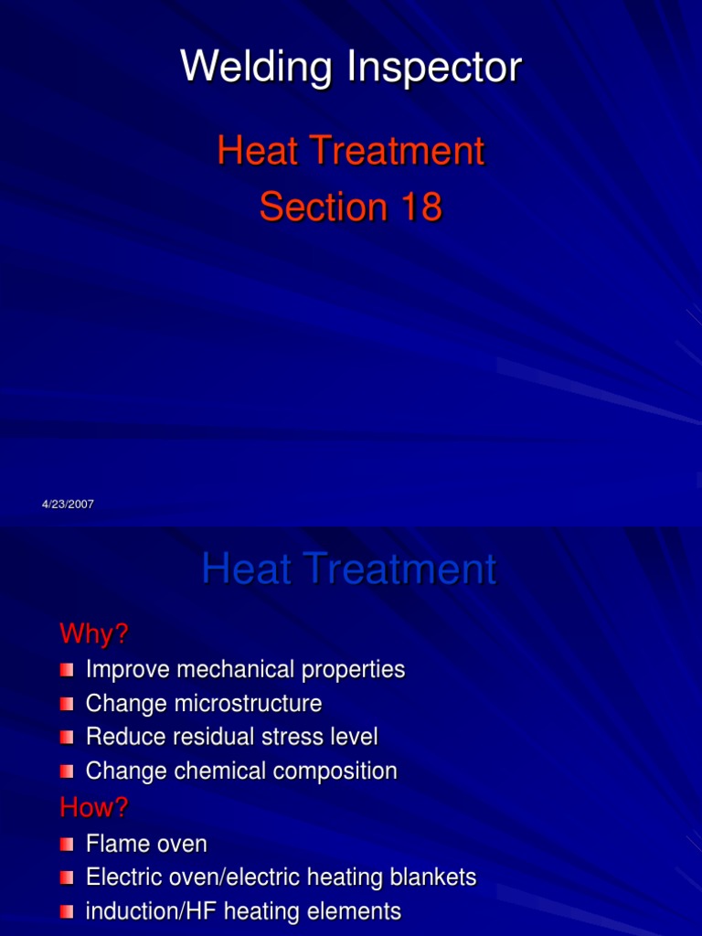 Welding Inspector Heat Treatment Section 18 PDF Heat Treating