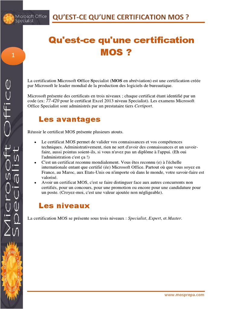 Certification Microsoft Office Specialist | PDF | Microsoft Office 2013 ...