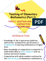 Teaching of Elementary Mathematics (Part 1) : Topic 2-Addition and Subtraction WITHIN 1000