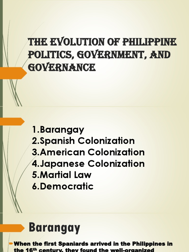 The Evolution of Philippine Politics, Government, and Governance | PDF ...