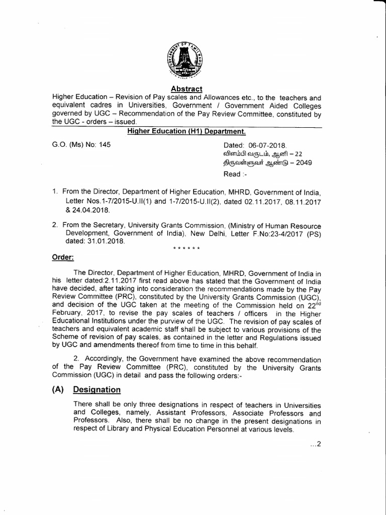 G.O. Relating To Revised Pay On 7th Pay Commission | PDF | Pension ...