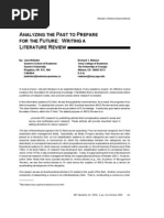 Download Analyzing the Past to Prepare for the Future Writing a Literature Review by natasha_2008 SN42199435 doc pdf