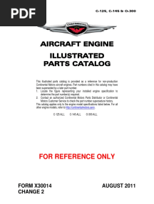 Aircraft Engine Illustrated Parts Catalog: For Reference Only