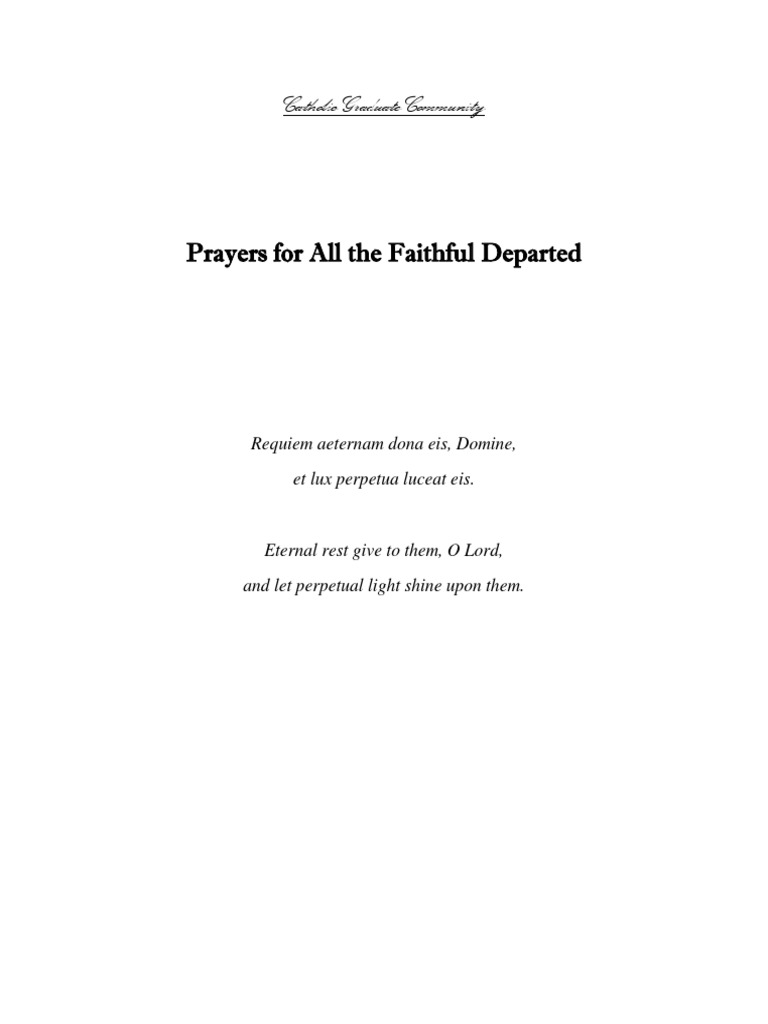 Prayers for the Faithful Departed | PDF | Lord's Prayer | God The Father