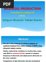 Bio-Diesel Production From Waste Cooking Oil