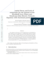 Exponential Decay and Lack of Analyticity For The System of The Kirchhoff-Love Plates and Membrane-Like Electric Network Equation With Fractional Partial Damping