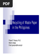 Recycling of Waste Paper in The Philippines: Phares P. Parayno, Ph.D. Miriam College Email: Pparayno@mc - Edu.ph