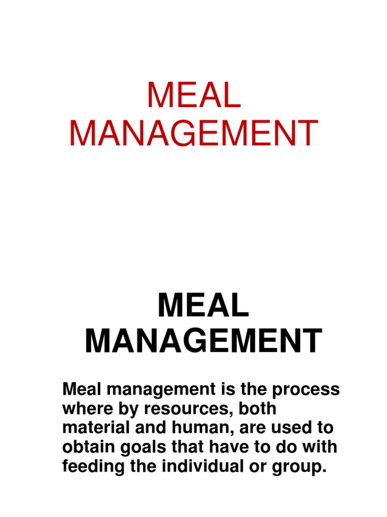 Meal Management | PDF | Foods | Vitamin