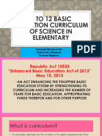 K To 12 Basic Education Curriculum of Science