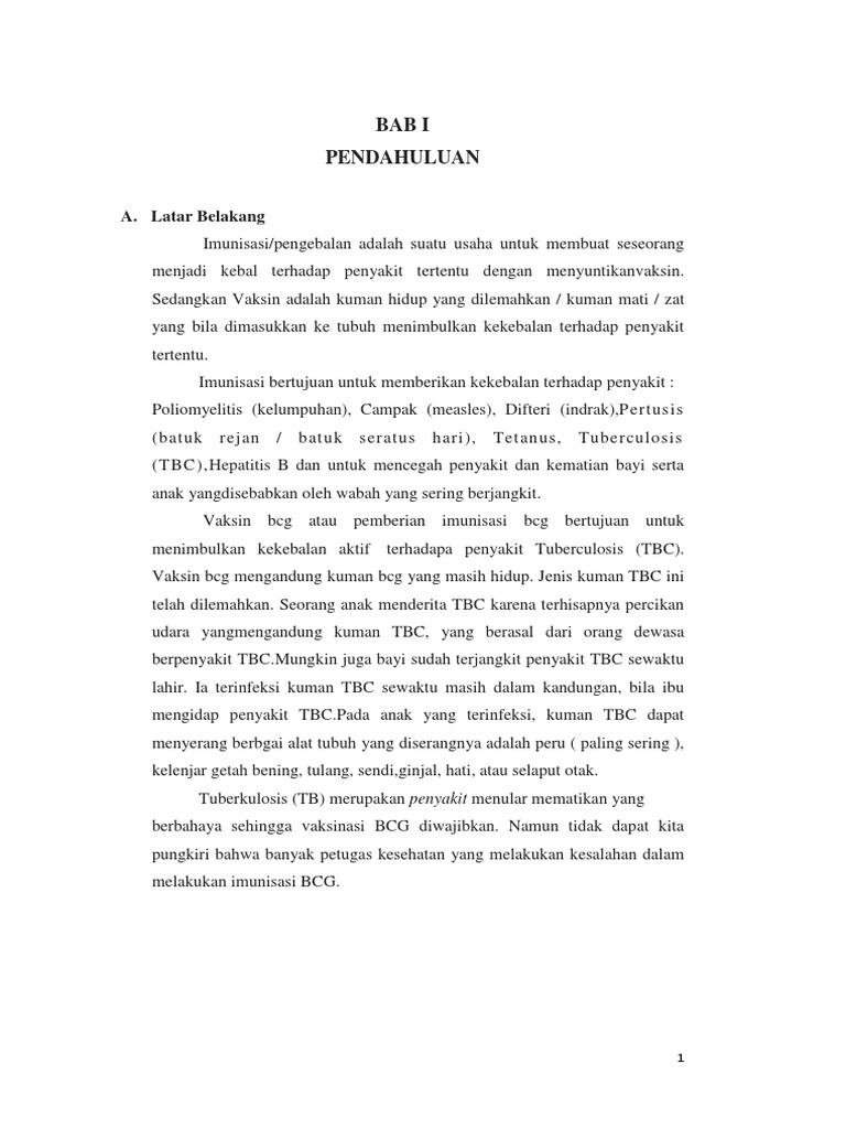 Makalah Imunisasi Bcg