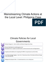 Mainstreaming Climate Actions at the Local Level: Philippine Case Study