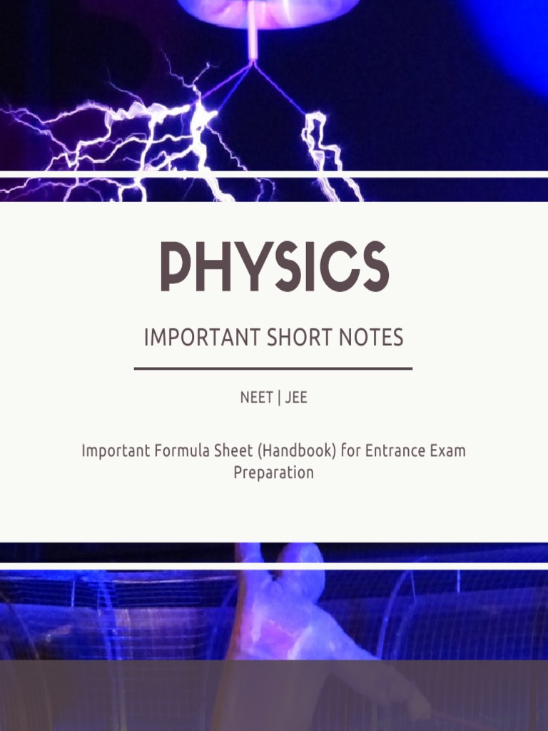 Physics: Important Short Notes | PDF