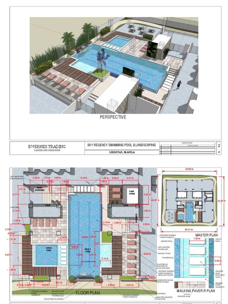 Sky Regency Pool Design Plans | PDF | Tile | Swimming Pool