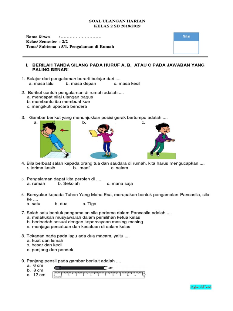Soal Kelas 2 Tema 5 Subtema 1