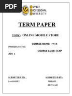 Term Paper: Online Mobile Store