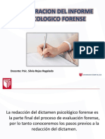 Elaboracion Del Informe Psicologico Forense: Docente: Psic. Silvia Rojas Regalado