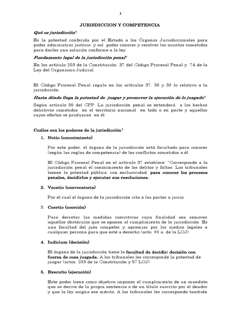 Jurisdicción y Competencia Penal | PDF | Queja | Competencia (ley)