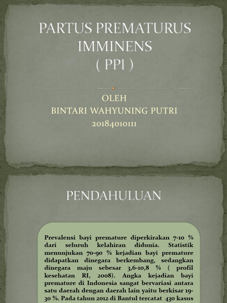 Partus Prematurus Imminens | PDF