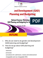 Gender and Development (GAD) Planning and Budgeting