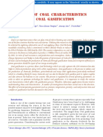 Coal Gasification and Coal Characterization