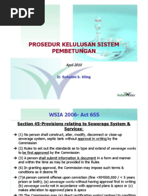 Prosedur Kelulusan Sistem Pembentungan Span Pdf Pdf Sanitary Sewer Pump