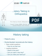 History Taking in Orthopedics