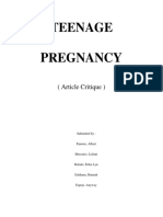 Teenage Pregnancy: (Article Critique)
