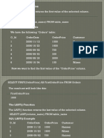 SQL Functions FIRST(), LAST(), GROUP BY, HAVING, TOP