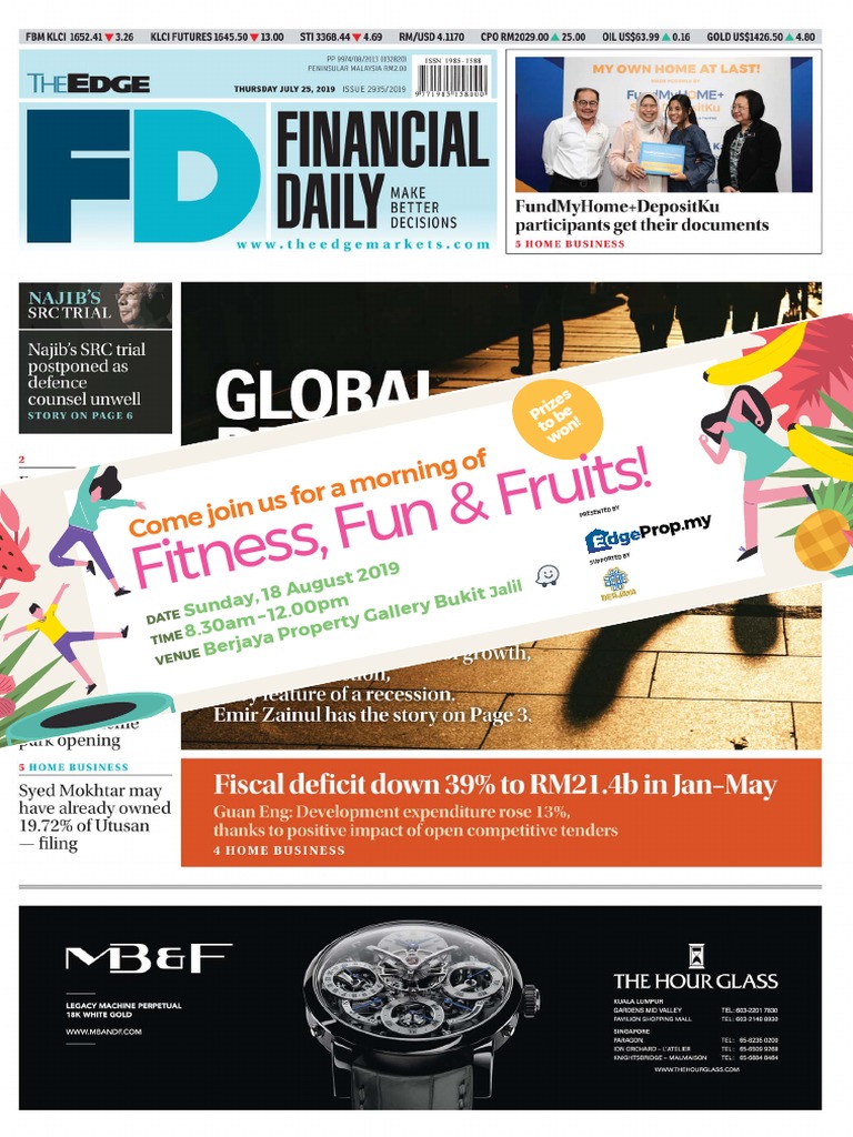 The Edge Finacial Dai y July 25 2019 | PDF | Inflation | Recession