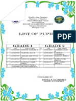 List of Pupils: Grade 1 Grade 2