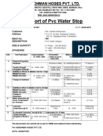 Test Report of PVC Water Stop: Customer: Address: Batch No.: Na Description: Size & Quantity: Standard