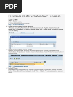 Creation of Customer From Business Partner
