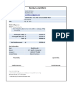 Reimbursement Form: Details of Expences