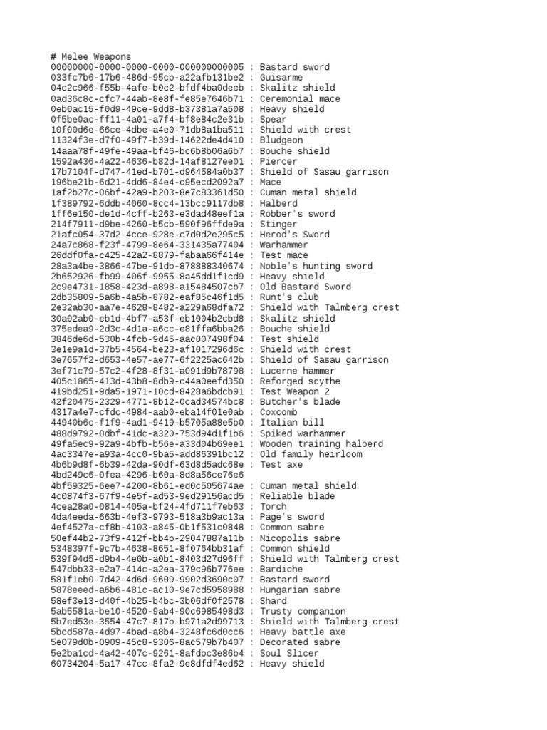 Kingdom Come Deliverance Item ID List Shield Offal Free 30day