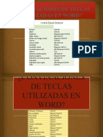 Convinaciones de Teclas Utilizadas