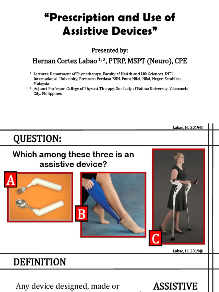 Prescription and Use of Assistive Devices | PDF