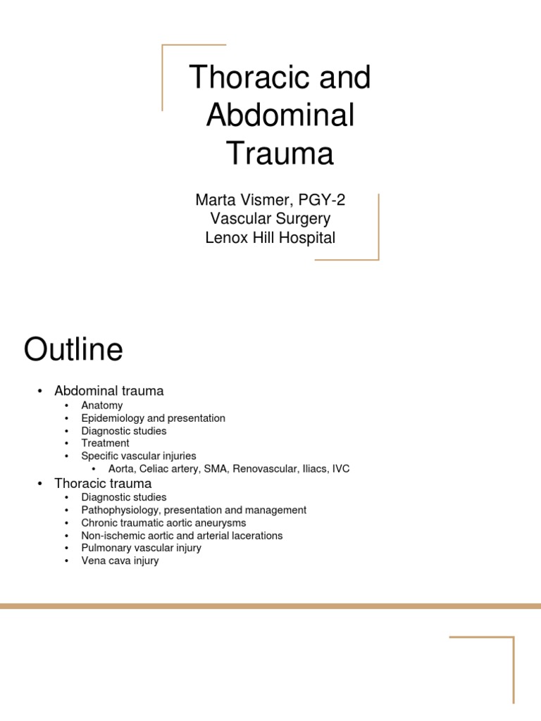 Thoracic and Abdominal Trauma | PDF | Aorta | Major Trauma