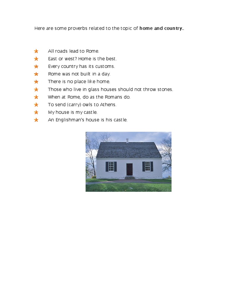 Home Proverbs and Sayings | PDF | Poetry