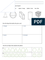 Name: Color The Shape Based On The Given Legend Cube-Red Prism-Yellow Sphere - Orange Cylinder - Green Cone - Blue