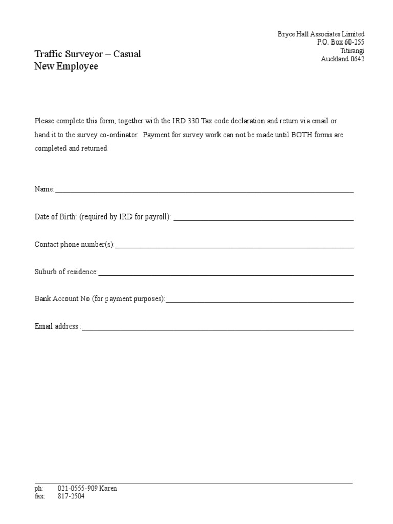 New Employee Form | PDF