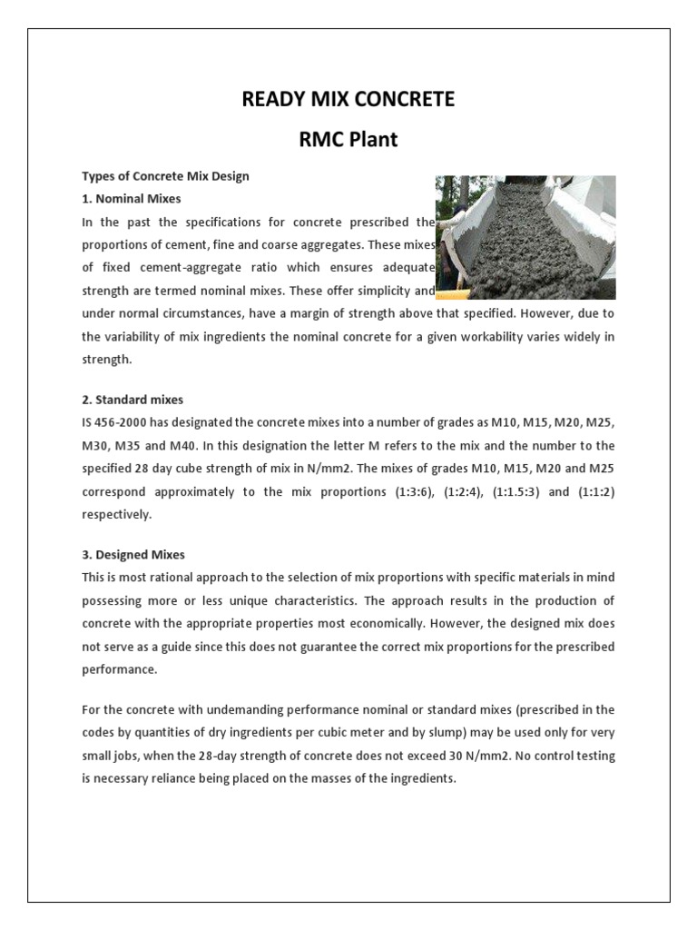 Ready Mix Concrete PDF Concrete Civil Engineering
