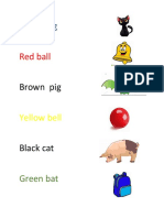 Colors and Animals ABC List