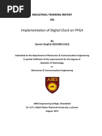 Implementation of Digital Clock On FPGA: Industrial Training Report ON