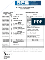 Academic Calendar-2019 Odd Semester: B. Tech, Bca, Bba & Mba