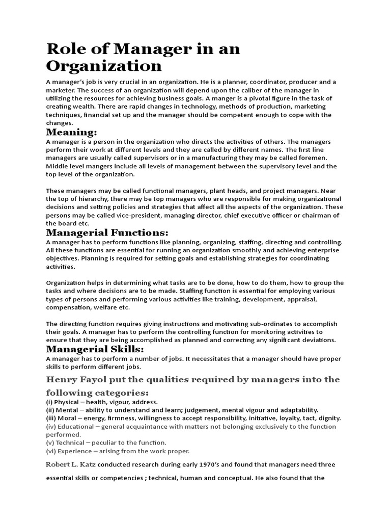 Managerial Skills & Roles Guide | PDF | Leadership | Decision Making