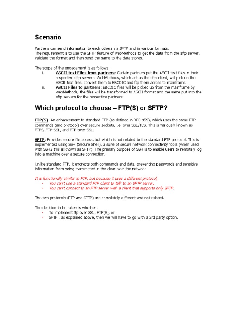 SFTP Implementation in webMethods | PDF | File Transfer Protocol ...