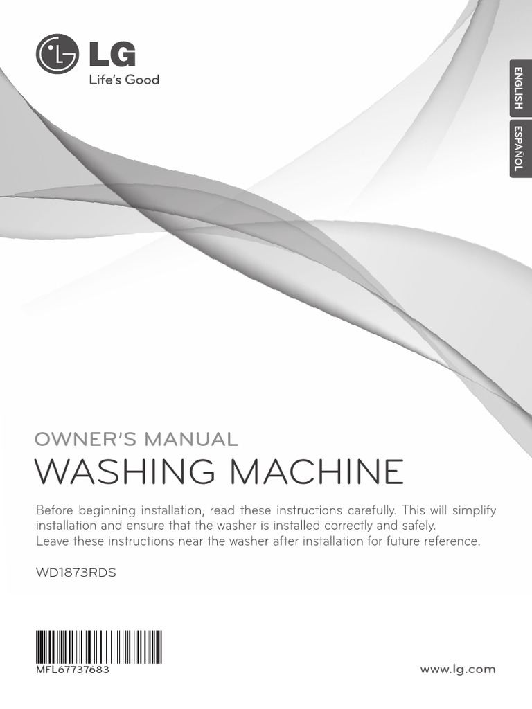 LG Wd1873rds de Usuario | PDF | Machine | Ac Power Plugs And