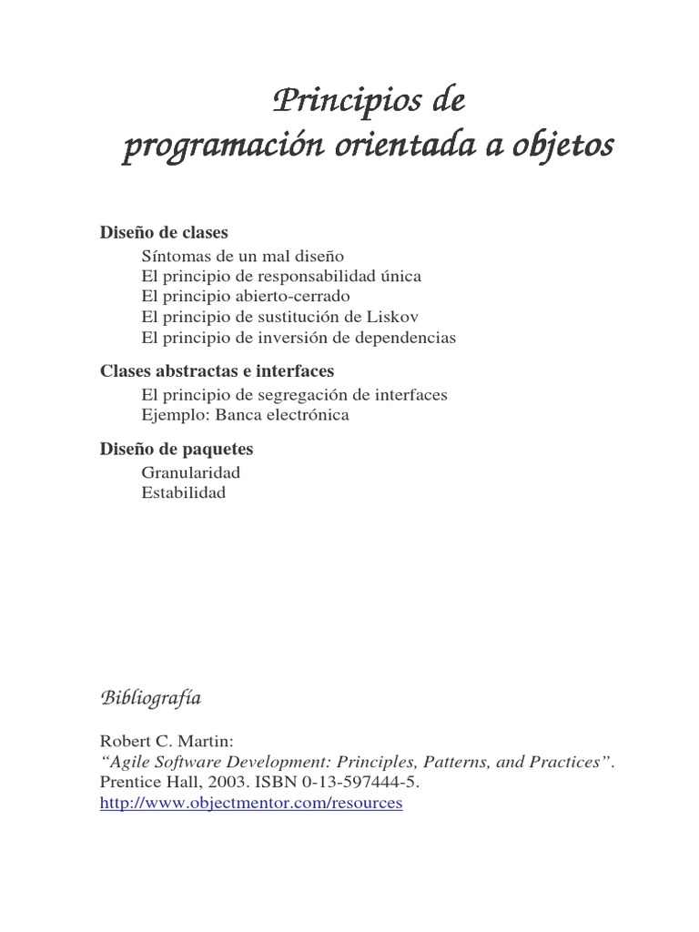Principios de La Programación Orientada A Objetos | PDF | Java ...