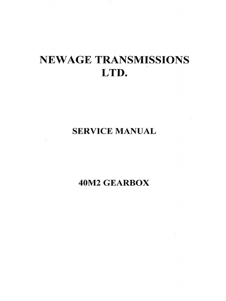 Newage Gearbox Service Manual PDF
